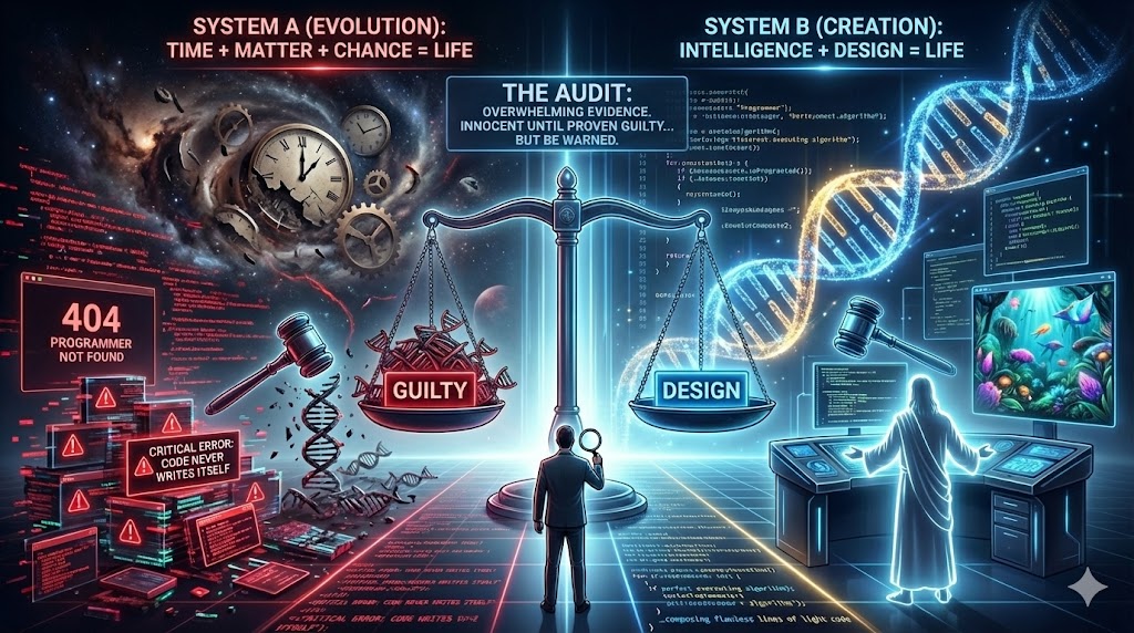 A code-themed abstract illustration representing The Origin Code, File 010 Preface, from The Quantum Papers